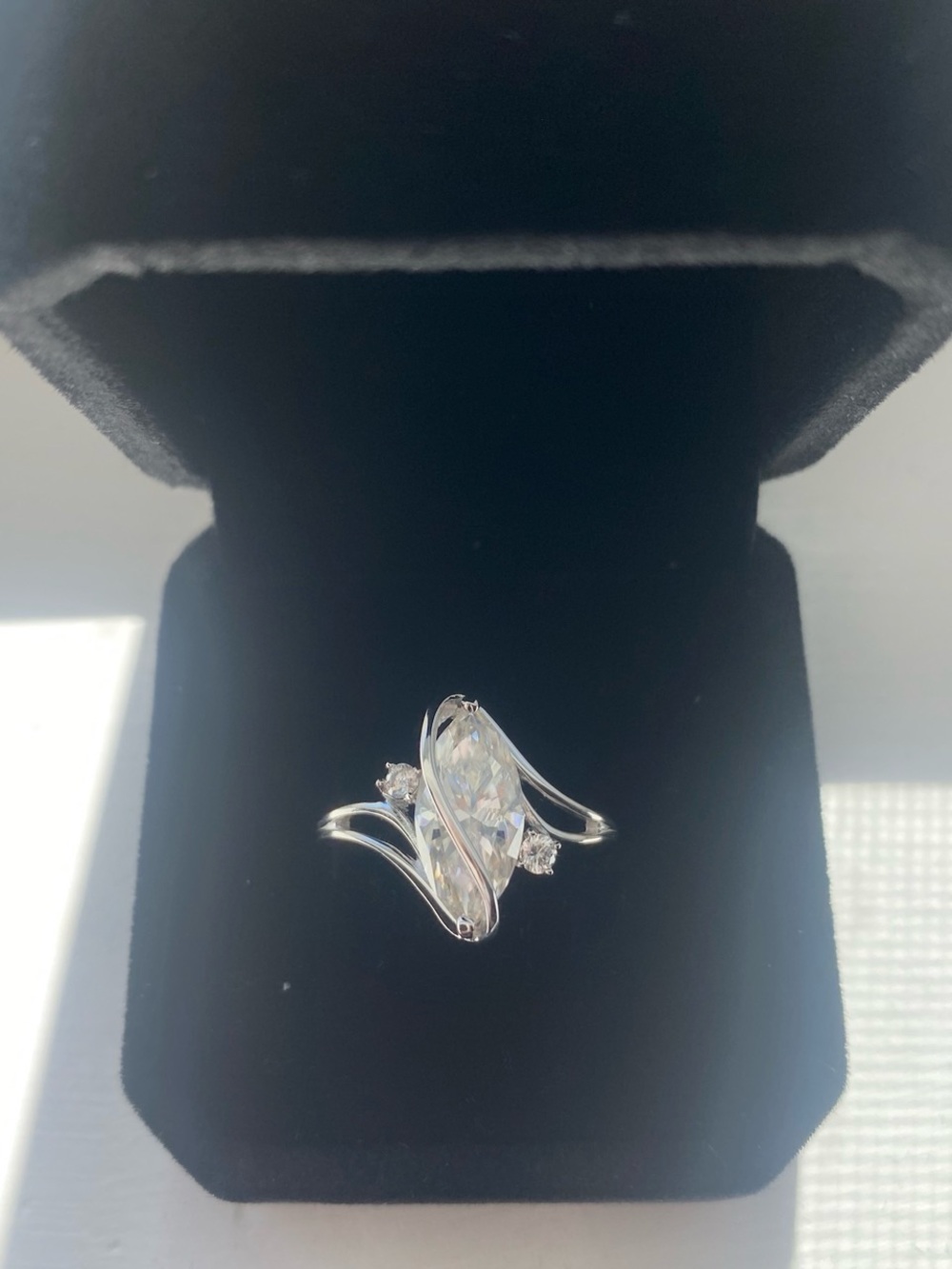 Marquise Cut Moissanite Engagement Ring Size 8